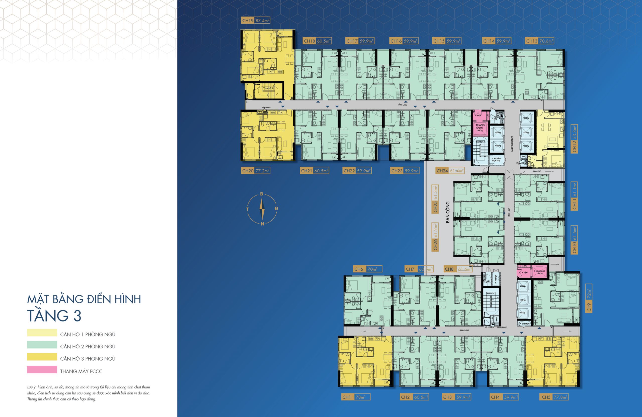 Mặt Bằng Diamond Connect Tầng 3